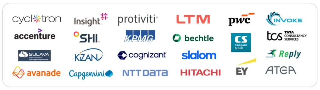 Logo của các đối tác chiến lược ra mắt cùng Agent 365.