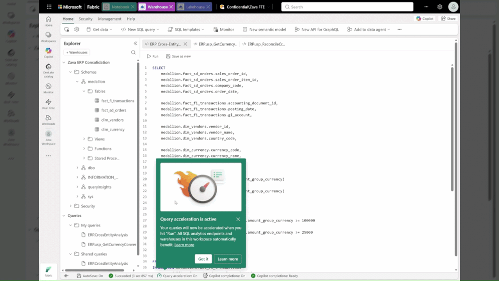 Kích hoạt tính năng tăng tốc truy vấn bằng GPU trong Microsoft Fabric.