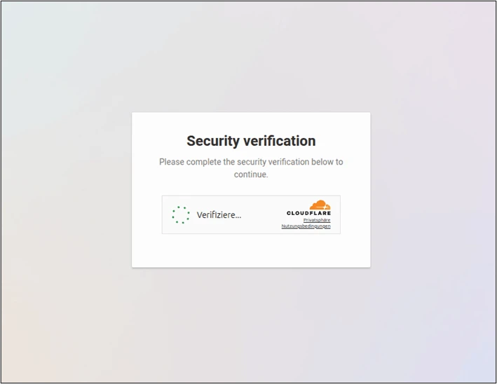 Giao diện yêu cầu xác minh bảo mật bằng CAPTCHA.
